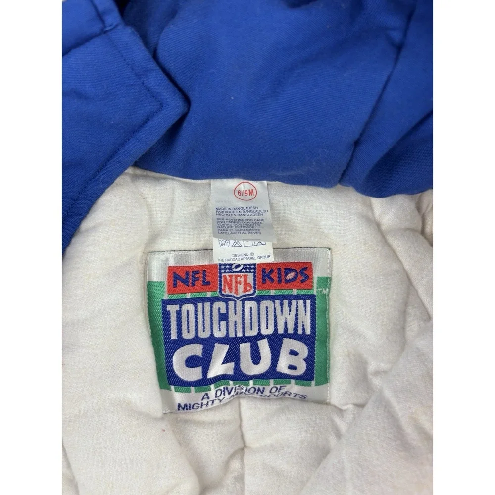 VTG Buffalo Bills NFL Kids Touchdown Club Snowsuit 6/9M Blue Winter Baby Bunting